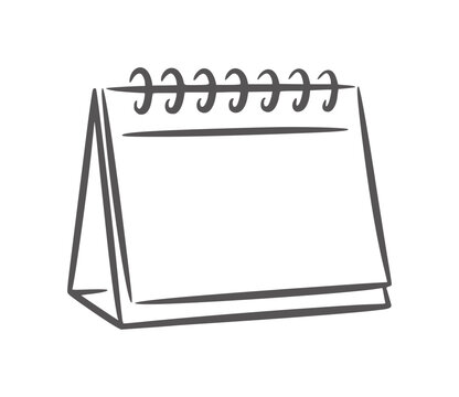 Minimalist style desk calendar with blank pages and spiral binding