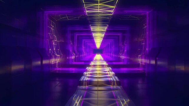 Retro Synthwave Neon Grid Tunnel Animation