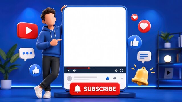 Young Man Promoting YouTube Video
