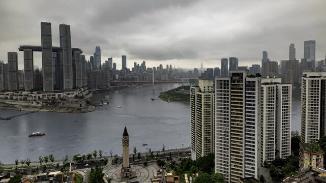 Chongqing cyberpunk city skyline