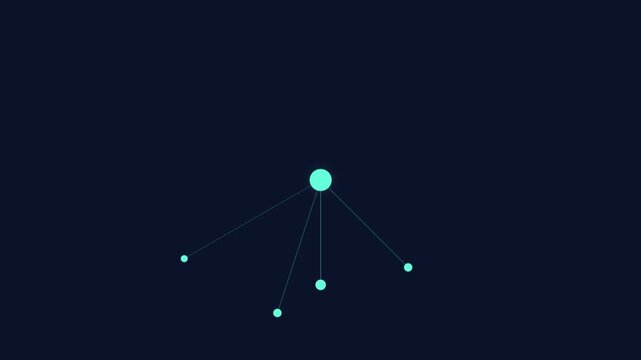 Abstract glowing network animation with connected dots and lines.