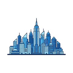 Fototapeta premium A stylized illustration of a city skyline.