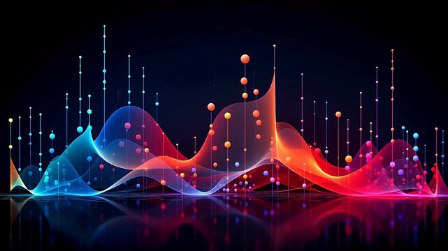 Digital colorful neon light technology abstract background