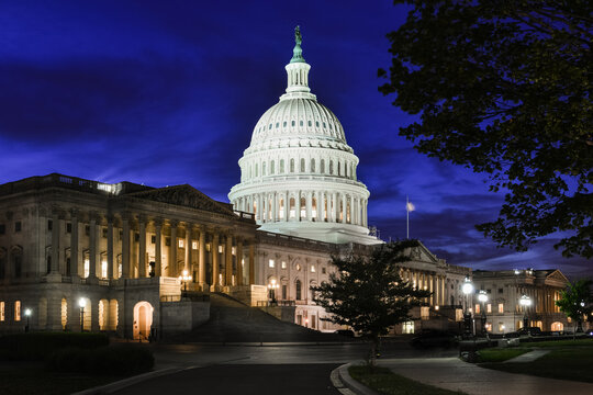 US Capitol Building at night - Washington DC, United States