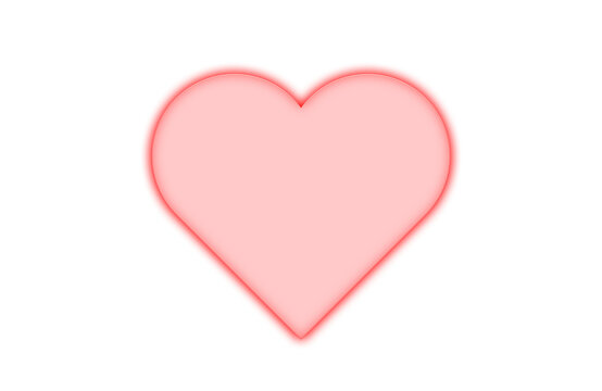 Modern glossy red glass heart icon with soft neon glow and smooth rounded edges, isolated on a black background. Futuristic glassmorphism design element suitable for love, Valentine's Day, favorite bu