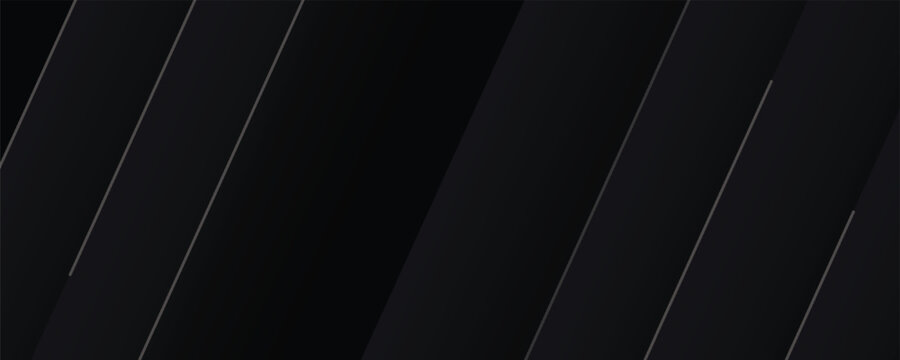 Black premium abstract background with luxury gold lines and darkness geometric shapes. Modern exclusive background for poster, banner, wallpaper, presentation, vector