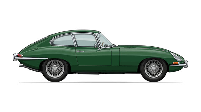 Vintage green classic sports car vector illustration