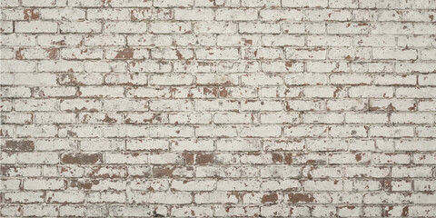 White brick wall texture background rustic old brown stone block pattern surface illustration © MstAlea