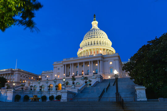 US Capitol Building at night - Washington DC, United States
