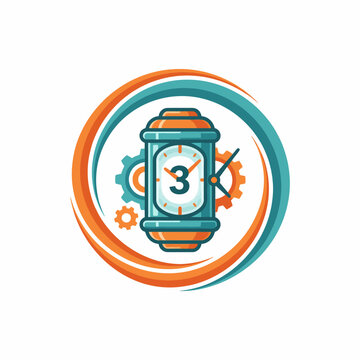 This illustration depicts a stylish watch surrounded by gears, showcasing its mechanical elegance and intricate design aimed at emphasizing the connection between time and technology.