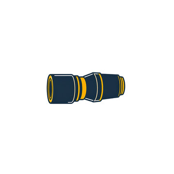 Minimalist illustration of a professional camera zoom lens isolated on white