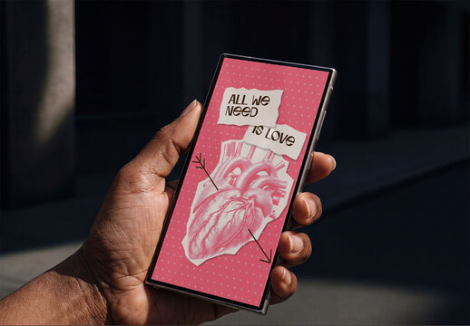 Mockup of Hand holding Smartphone