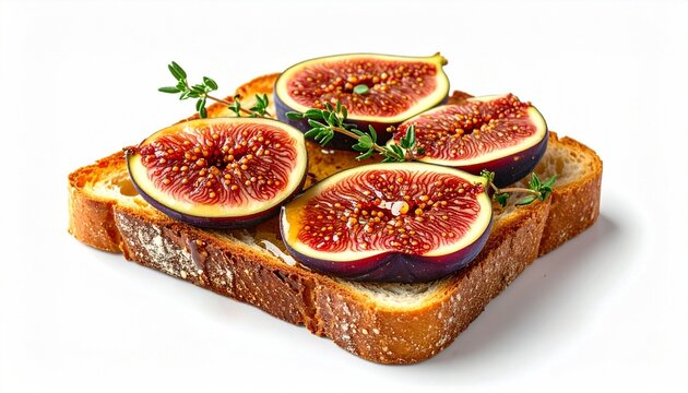 rustic toast topped with fresh sliced figs sweet honey and seeds