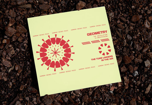 Mockup of Vinyl Jacket Cover on Gravel
