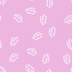 Obraz premium ricotta cheese line seamless pattern ricotta cheese thin line illustration