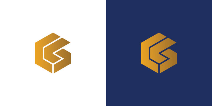 Modern and geometric letter CS initials logo design