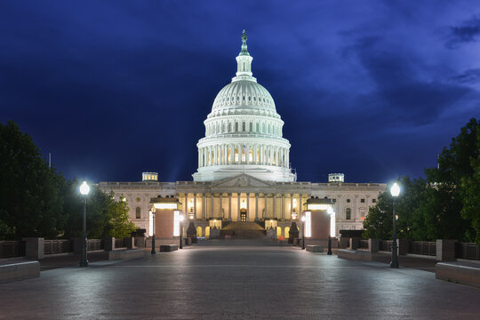 US Capitol Building at night - Washington DC, United States