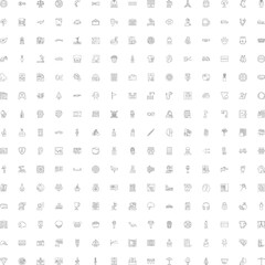 Fototapeta premium Large collection showing a comprehensive set of various outline icons, each representing a different concept, object, or activity, creating a versatile graphic resource