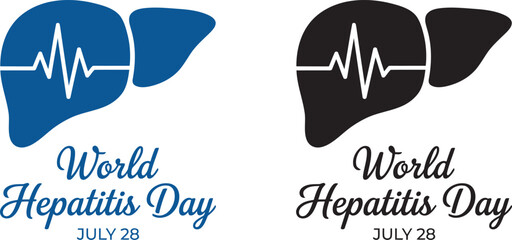 World hepatitis day awareness liver health illustration with heartbeat july 28th © MDMasud