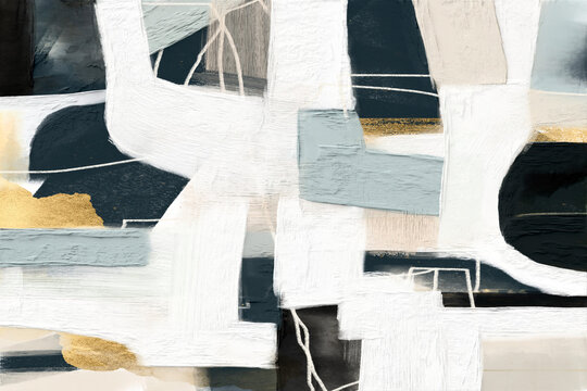 Abstract modern art painting with expressive texture and balanced composition for creative editorial projects