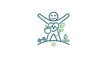 Fototapeta premium Healthy Lifestyle Minimalist Icon