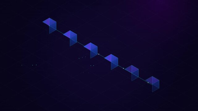 Isometric Blockchain Data Path Motion Graphics