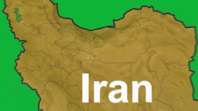 Map of iran highlighting tehran city location a detailed digital