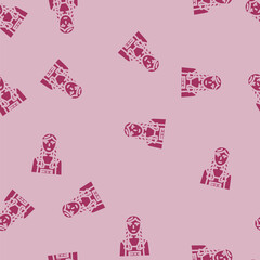 Fototapeta premium woman redneck glyph vector seamless pattern. woman redneck thin illustration