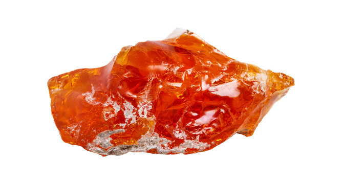 Authentic rough orange fire opal mineral specimen with milk white matrix zone. High quality gemstone template for jewelry design, online crystal shop retail and science