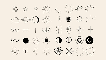 vector illustration of a set of abstract symbols © Halle