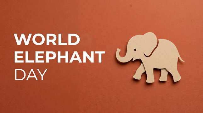 World elephant day illustration with cute elephant icon