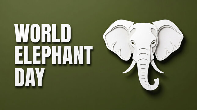 World elephant day poster with elephant illustration
