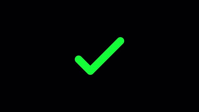 Green Checkmark Icon Animation on Alpha Channel