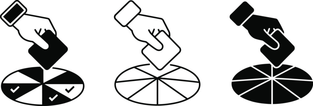 Election voting ballot box icons vector illustration.