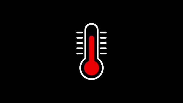 Thermometer Temperature Rise Motion Graphic Loop on Alpha Channel