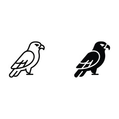 Fototapeta premium Eagle Bird Outline and Filled Vector Icons