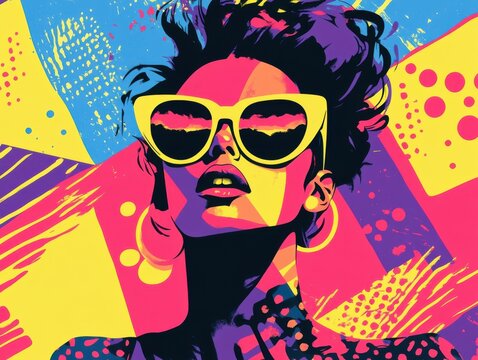 Dynamic pop art illustration featuring vivid forms, expressive movement, and bold graphic elements highlighting playful contemporary creativity