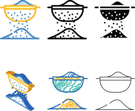 styleset flour sift color icon vector. flour sift sign. isolated symbol illustration