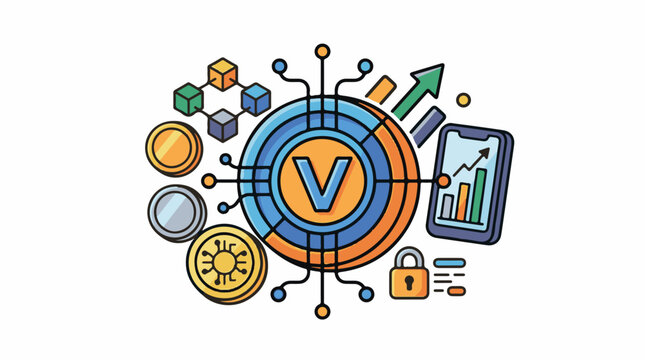 Digital financial data visualized and secured with blockchain