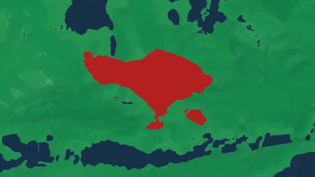 Map of indonesia highlighting bali province for geographic analysis