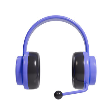 Headphone icon 3d render. Headphone illustration