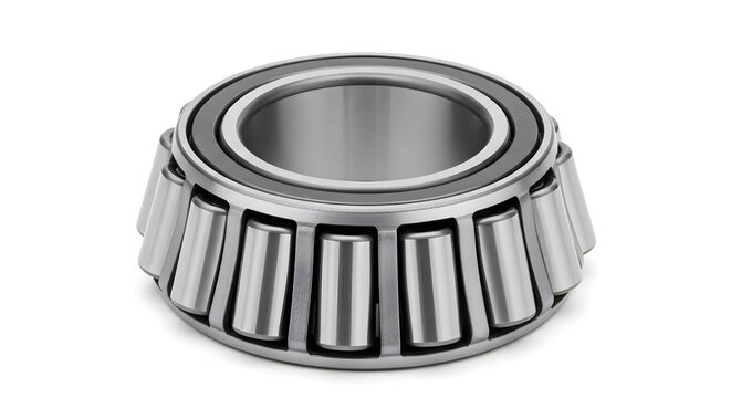 Close-up of a cylindrical roller bearing with metal balls