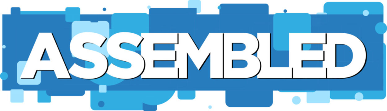 Assembled blue text on white background for templates