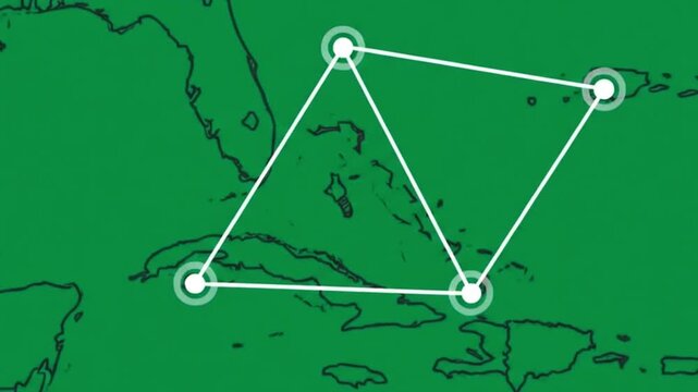 Bermuda triangle flight path risk zone geographical map visualization
