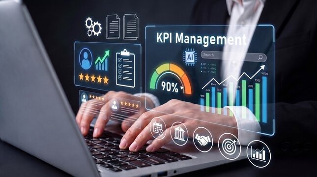 AI powered KPI management dashboard for business performance tracking growth analysis and data driven decision making