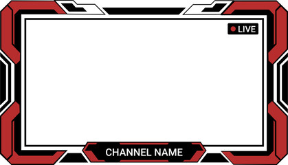 Stream webcam overlay. Game stream frames. Hud frame streaming media gamer broadcast webcam box video screen, Gaming channel stream overlay © JahirulIslam