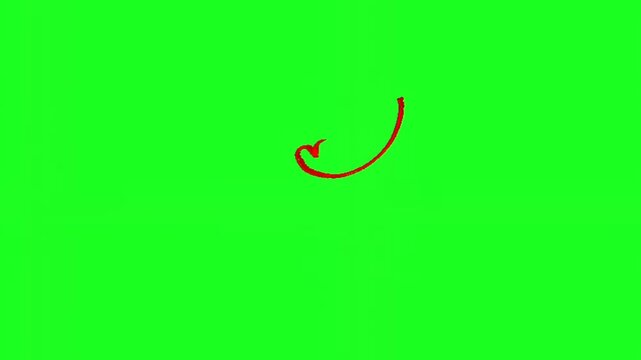 A red heart shaped arrow on a green background pointing upwards to the right