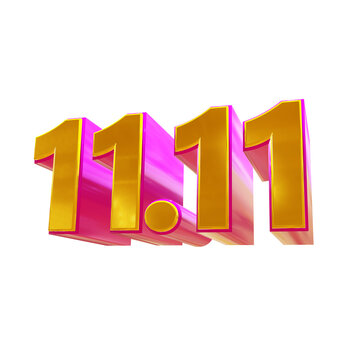 3D golden number 11111 with neon glow effect for new year or countdown. Vibrant metallic digits with holographic shine for celebrations and milesto...