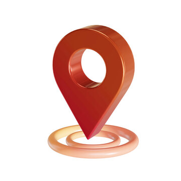 Red map pin icon. Location pointer symbol