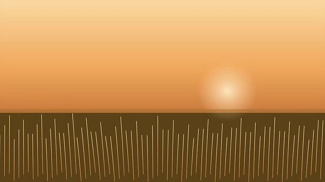 Smooth orange gradient background with parallel brown stripes pattern soft sunlight glow abstract presentation backdrop for design project